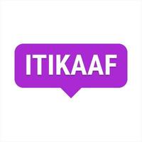 Itikaaf Purple Vector Callout Banner with Information on Donations and Seclusion During Ramadan