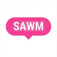 Sawm Pink Vector Callout Banner with Information on Fasting and Prayer in Ramadan