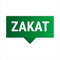 Zakat Explained Dark Green Vector Callout Banner with Information on Giving to Charity During Ramadan