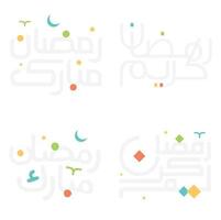 Vector Design of Ramadan Kareem Arabic Calligraphy for Muslim Greetings.