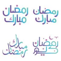 Ramadan Kareem Wishes with Gradient Arabic Calligraphy Vector Design.