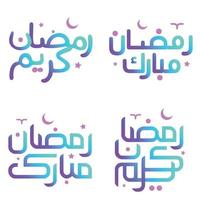 Gradient Arabic Calligraphy Vector Design for Ramadan Kareem Wishes.