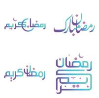 Elegant Gradient Calligraphy for Ramadan Kareem Greetings Vector Design.
