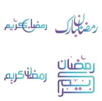 Elegant Gradient Calligraphy for Ramadan Kareem Greetings Vector Design.