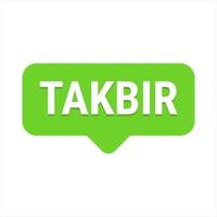 Takbir Allahu Akbar Green Vector Callout Banner with Call to Prayer for Ramadan