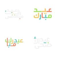 Chic Eid Mubarak Lettering Collection in Arabic Script vector