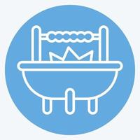 Icon Barbeque. related to Eid Al Adha symbol. Blue Eyes Style. simple design editable. simple illustration vector