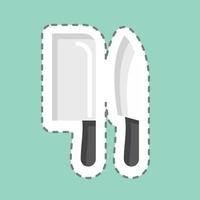 Sticker line cut Knives. related to Eid Al Adha symbol. simple design editable. simple illustration vector