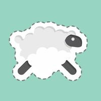 Sticker line cut Sheep. related to Eid Al Adha symbol. simple design editable. simple illustration vector