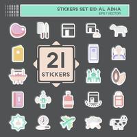 Sticker Set Eid Al Adha. related to Islamic symbol. simple design editable. simple illustration vector