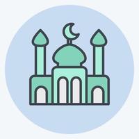 icono mezquita. relacionado a eid Alabama adha símbolo. color compañero estilo. sencillo diseño editable. sencillo ilustración vector