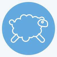 Icon Sheep. related to Eid Al Adha symbol. Blue Eyes Style. simple design editable. simple illustration vector