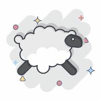 Icon Sheep. related to Eid Al Adha symbol. Comic Style. simple design editable. simple illustration vector