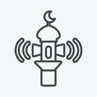 Icon Adhan Call. related to Eid Al Adha symbol. Line Style. simple design editable. simple illustration vector