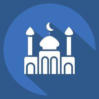 Icon Mosque. related to Eid Al Adha symbol. Long Shadow Style. simple design editable. simple illustration vector