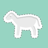 Sticker line cut Goat. related to Eid Al Adha symbol. simple design editable. simple illustration vector