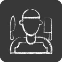 Icon Butcher. related to Eid Al Adha symbol. Chalk Style. simple design editable. simple illustration vector