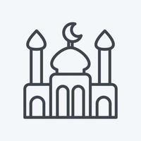 Icon Mosque. related to Eid Al Adha symbol. Line Style. simple design editable. simple illustration vector