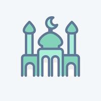 icono mezquita. relacionado a eid Alabama adha símbolo. garabatear estilo. sencillo diseño editable. sencillo ilustración vector