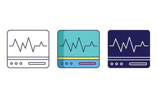 heart pulse monitor vector icon