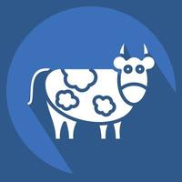 Icon Cow. related to Eid Al Adha symbol. Long Shadow Style. simple design editable. simple illustration vector