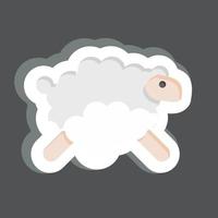 Sticker Sheep. related to Eid Al Adha symbol. simple design editable. simple illustration vector