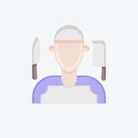 Icon Butcher. related to Eid Al Adha symbol. Flat Style. simple design editable. simple illustration vector