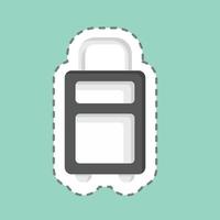 Sticker line cut Suitcase. related to Eid Al Adha symbol. simple design editable. simple illustration vector