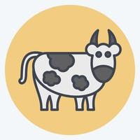 Icon Cow. related to Eid Al Adha symbol. Color Mate Style. simple design editable. simple illustration vector