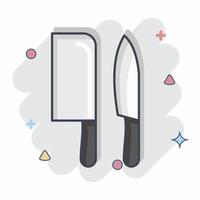 Icon Knives. related to Eid Al Adha symbol. Comic Style. simple design editable. simple illustration vector