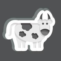 Sticker Cow. related to Eid Al Adha symbol. simple design editable. simple illustration vector