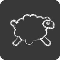 Icon Sheep. related to Eid Al Adha symbol. Chalk Style. simple design editable. simple illustration vector