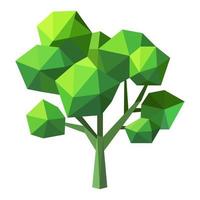 Abstract low poly tree icon isolated. Geometric polygonal style. 3d low poly. vector