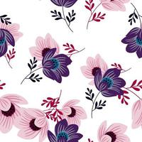 Romantic flower seamless pattern. Elegant floral endless background. Abstract stylized botanical illustration. vector