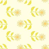 Simple flower seamless pattern. Elegant botanical background. Abstract floral wallpaper. vector