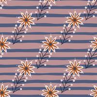 Cute little chamomile floral ornament wallpaper. Aster flower seamless pattern. vector