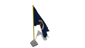 Fotbal Club FCSB Flag Start Flying in The Wind with Pole Base, 3D Rendering, Luma Matte Selection video