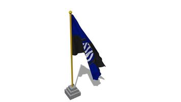 Football Club Internazionale Milano, Inter Milan Flag Start Flying in The Wind with Pole Base, 3D Rendering, Luma Matte Selection video