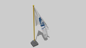 Club Atletico Velez Sarsfield Flag Start Flying in The Wind with Pole Base, 3D Rendering, Luma Matte Selection video