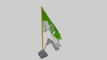 Verein fur Leibesubungen Wolfsburg e V, VfL Wolfsburg Flag Start Flying in The Wind with Pole Base, 3D Rendering, Luma Matte Selection video