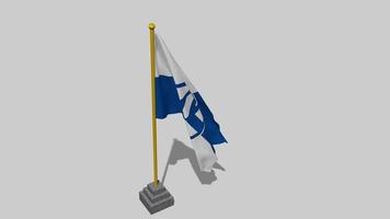 Fubballclub Gelsenkirchen Schalke 04 e V, FC Schalke 04 Flag Start Flying in The Wind with Pole Base, 3D Rendering, Luma Matte Selection video