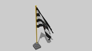 Tout Puissant Mazembe, TP Mazembe Flag Start Flying in The Wind with Pole Base, 3D Rendering, Luma Matte Selection video