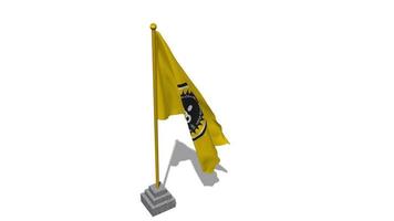 Foolad Mobarakeh Sepahan Sport Club, Sepahan SC Flag Start Flying in The Wind with Pole Base, 3D Rendering, Luma Matte Selection video