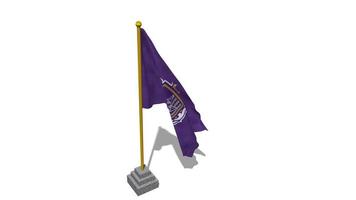 sanfrecce Hiroshima bandeira começar vôo dentro a vento com pólo base, 3d Renderização, luma fosco seleção video