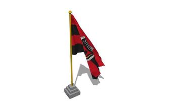 Pohang Steelers Football Flag Flag Start Flying in The Wind with Pole Base, 3D Rendering, Luma Matte Selection video