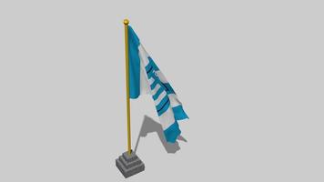 Racing Club de Avellaneda, Racing Club Flag Start Flying in The Wind with Pole Base, 3D Rendering, Luma Matte Selection video