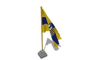 Parma Calcio 1913 Flag Start Flying in The Wind with Pole Base, 3D Rendering, Luma Matte Selection video