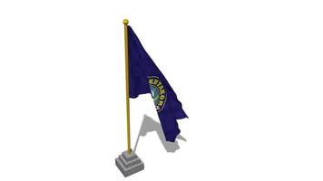 FC Pakhtakor Tashkent Flag Start Flying in The Wind with Pole Base, 3D Rendering, Luma Matte Selection video