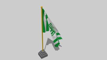 FC Flora, Flora Tallinn Flag Start Flying in The Wind with Pole Base, 3D Rendering, Luma Matte Selection video