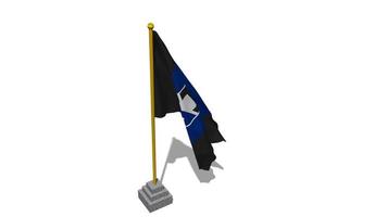 Gamba Osaka Football Club Flag Start Flying in The Wind with Pole Base, 3D Rendering, Luma Matte Selection video